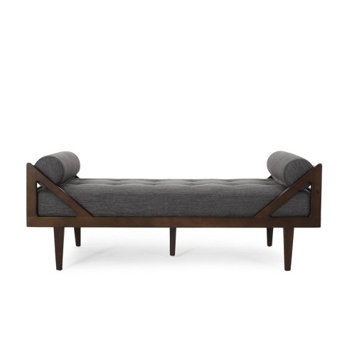 Rayle Contemporary Tufted Chaise Lounge with Rolled Accent Pillows - Christopher Knight Home - image 1 of 4