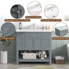 Okak Modern Freestanding Bathroom Vanity with Sink Combo,Solid Wood Bathroom Storage Cabinet with 4/6 Drawers & Bottom Shelf - 3 of 4
