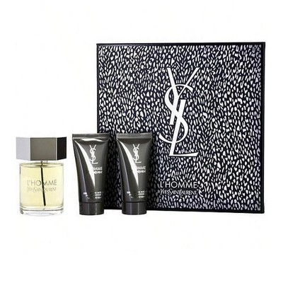 Ysl L Homme 3 Pc Set Men Edt Spray 3.3, Shower Gel 1.6,  After Shave Balm 1.6 Oz