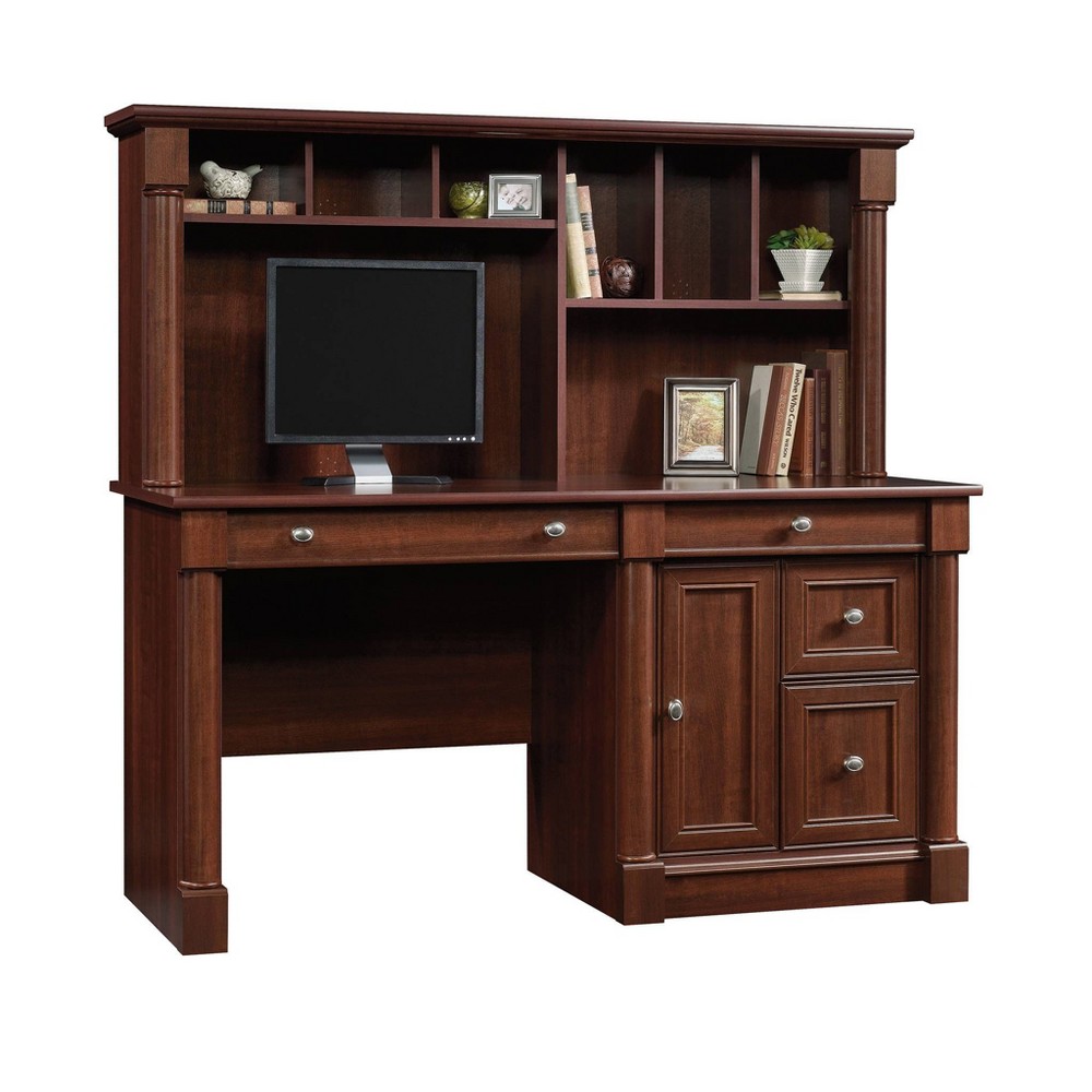 Photos - Office Desk Sauder Palladia Computer Desk and Hutch Cherry  