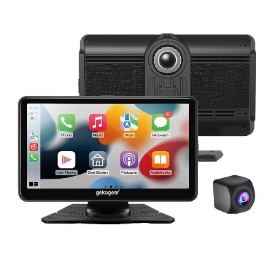 GekoGear™ Orbit C110 7-In. Portable Infotainment Display with 1080p Dash Cam, Backup Cam, Apple CarPlay, Android Auto, Bluetooth, & Wi-Fi in Black