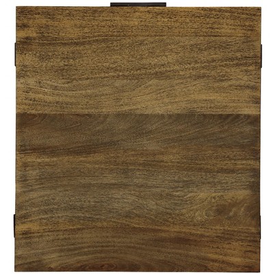 Transitional Brown Rectangular Drawer End Table with Storage