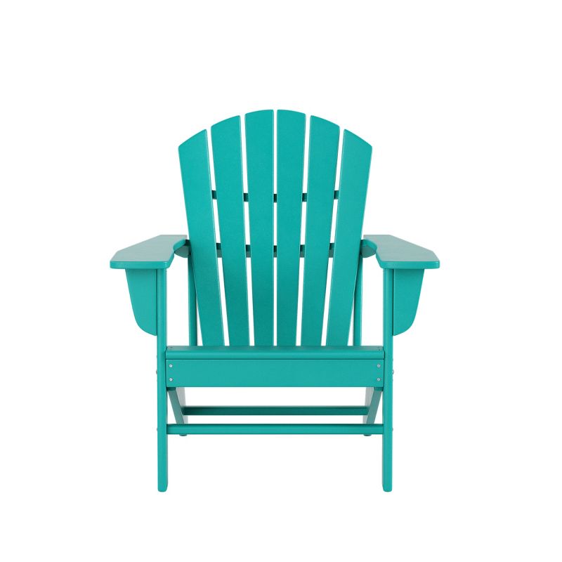 WestinTrends Dylan HDPE Outdoor Patio Adirondack Chairs with Ottomans and Side Table (5-Piece Conversation Set), 3 of 7