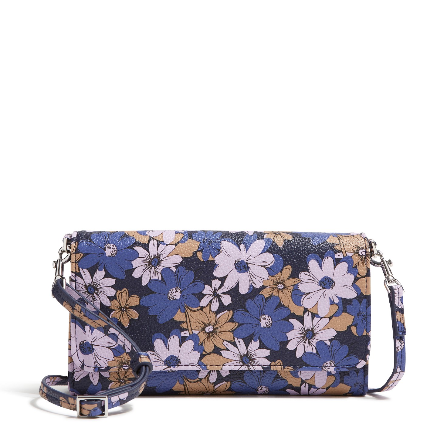 Женский кошелёк Vera Bradley Outlet Faux Leather Wallet Crossbody Bag Trellis Floral, цвет: С принтом — фото 1