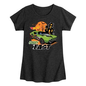 Girls' - Hot Wheels - Halloween Fitted Short Sleeve Graphic T-Shirt - 1 of 4