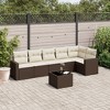 vidaXL Garden Sofa Set Brown, Cream White - 2 of 4