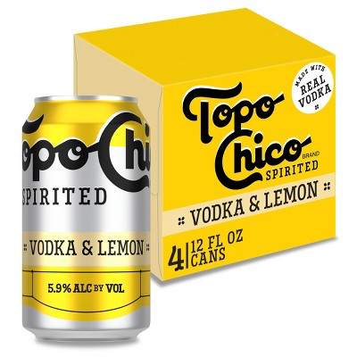 Topo Chico Spirited Vodka & Lemon - 4pk/12 fl oz Cans