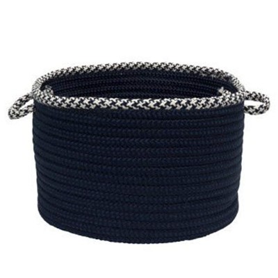 Colonial Mills Hounds Tooth Bright Edge Basket, 24 by 14-Inch, Navy