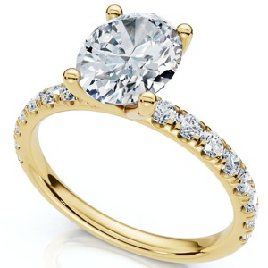 Pompeii3 1 1/2Ct Oval Diamond Engagement Ring 14k White Yellow or Rose Gold Lab Created - 1 of 4