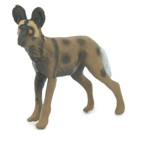 Collectible Wildlife Gifts | African Wild Dog, Painted Wolf, African Hunting Dog, Hand Painted, Rubber Animal, Realistic Figure, Gift,  2 " SF52 B58 - 1 of 4