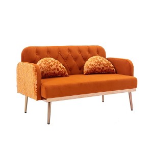 Comfy Upholstered Modern Velvet Loveseat Sofa for Living Bedroom Leisure Areas - 1 of 4