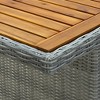 vidaXL Outdoor Dining Table Garden Porch Patio Table with Glass Top PE Rattan - 3 of 4