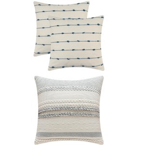 REGALWOVEN 3 Pcs Striped Modern Decorative Throw Pillow Covers Square 18" x 18" - 1 of 4