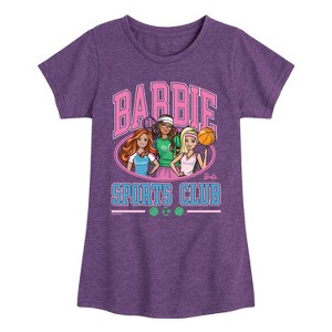 Girls' - Barbie - Barbie Sports Club Fitted Short Sleeve Graphic T-Shirt - 1 of 4