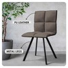 LeisureMod Wesley Modern Vegan Leather Dining Chair Set of 4 - Black Metal Legs, Durable and Easy to Clean, Perfect for Dining Rooms - 4 of 4