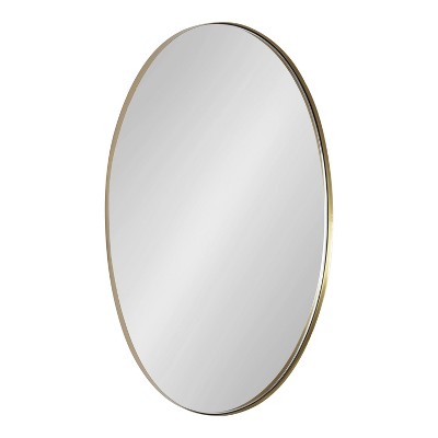 20" x 30" Rollo Oval Framed Decorative Wall Mirror Gold - Kate & Laurel All Things Decor