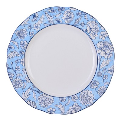 Cleremont Blue Floral Porcelain 12-Piece Dinnerware Set