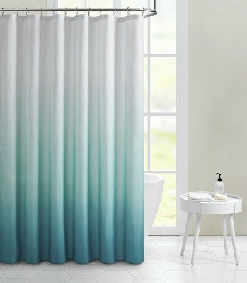 Teal and shop white shower curtain