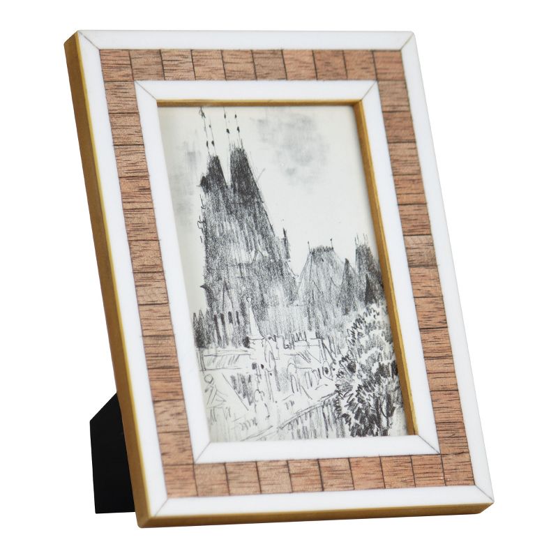 White Resin Framed 4x6 Inch Wood Decorative Picture Frame - Foreside Home & Garden, 2 of 9