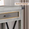 Boho Entryway Table with Rattan Drawers, Console Table for Entryway, 43" Wood Sofa Table with Storage for Living Room, Hallway, Foyer - 3 of 4