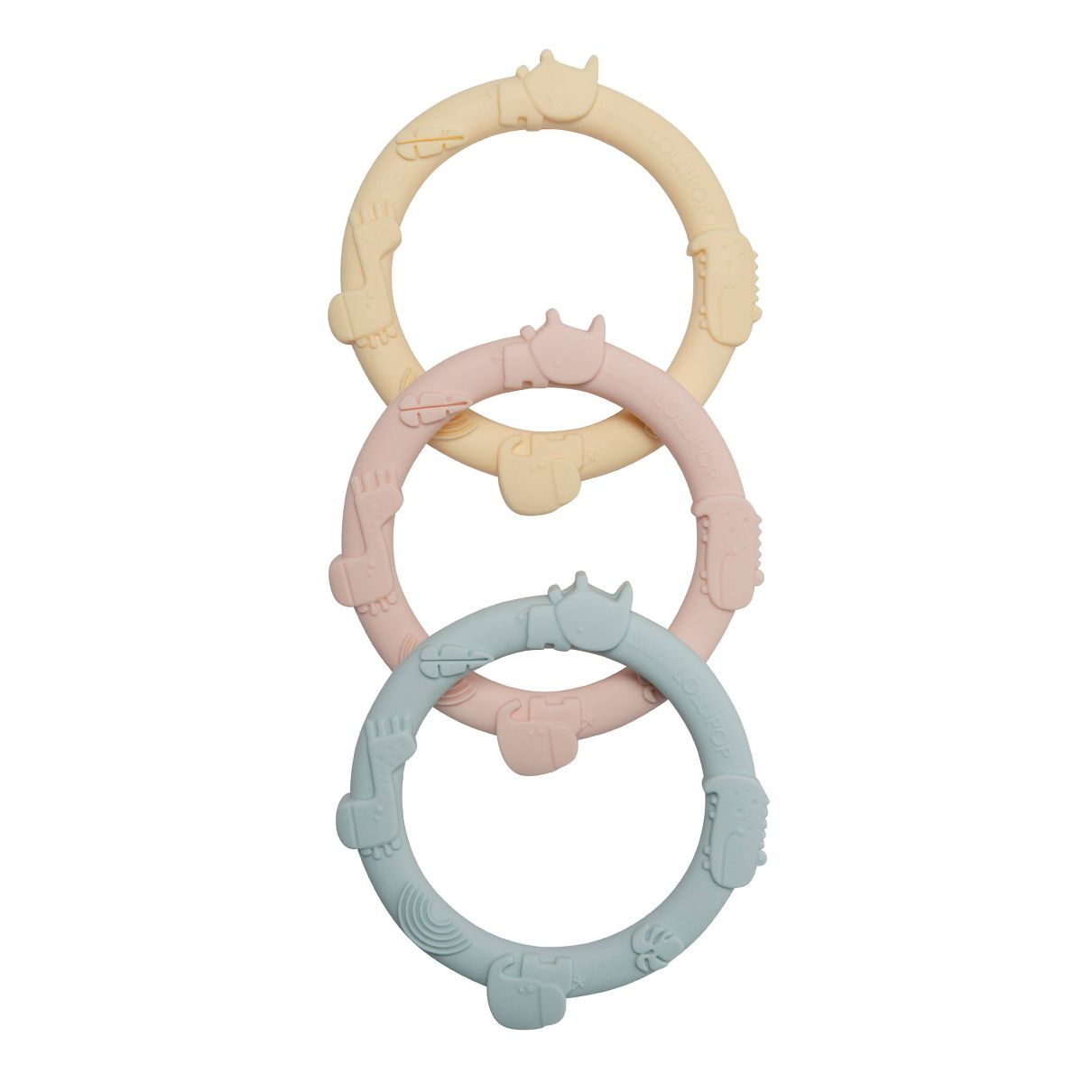 Loulou Lollipop Silicone Wild Teething Ring Soother Set - 3pc - thumbnail 10