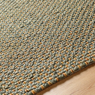 Aylesbury Sage Braided Wool Rectangular Area Rug 5' x 7'