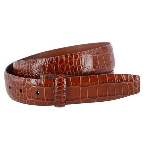 Trafalgar Leather Mock Crocodile Print No Buckle Harness Belt Strap - 1 of 3