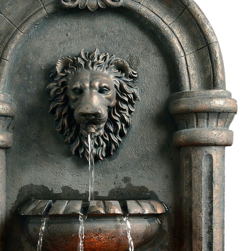 Teamson Home 32.1" Tiered Lion Head Stone LED Outdoor Water Fountain, 6 of 9