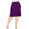 Plus A-Line Elastic Waist Knee Length Skirt - 24seven Comfort Apparel™ - 3 of 4
