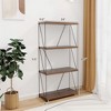 Costway 1/2 PCS 4-Tier Multipurpose Display Rack Freestanding Bookcase with Metal Frame Walnut - 3 of 4