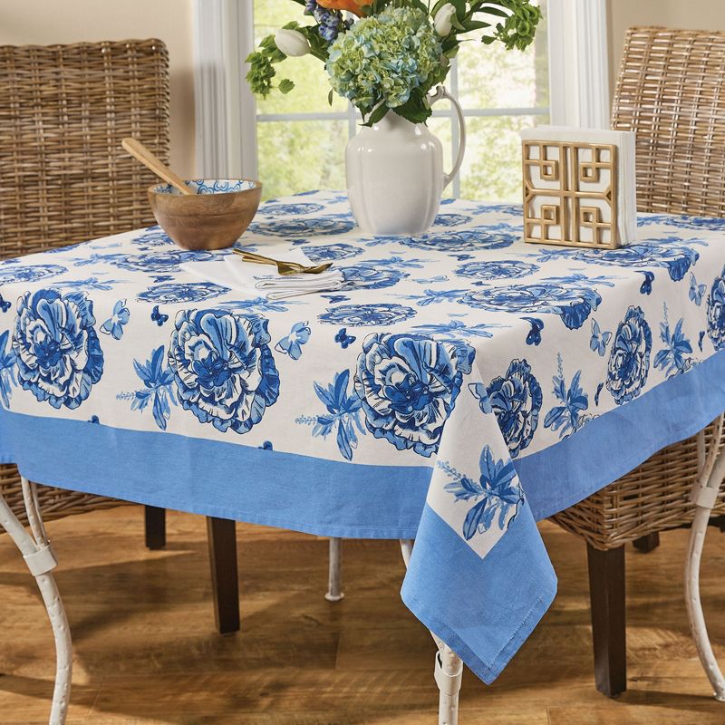 Patricia Heaton Home Blue Florals And Flitters Tablecloth 54" X 54", 2 of 4