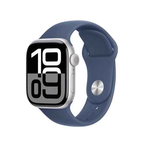 Apple Watch Series 10 Gps Cellular 42mm Silver Aluminum Case With Denim Sport Band M l Target