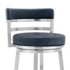 30" Madrid Counter Height Barstool: Brushed Stainless Steel, Swivel Seat, Armen Living - 4 of 4