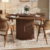 KTMBDW Farmhouse Dining Table, 55 Inch Round Dinner Table for 6, Round Dining Room Table with Rotating Tabletop Tray for Home Dining Room - 2 of 4
