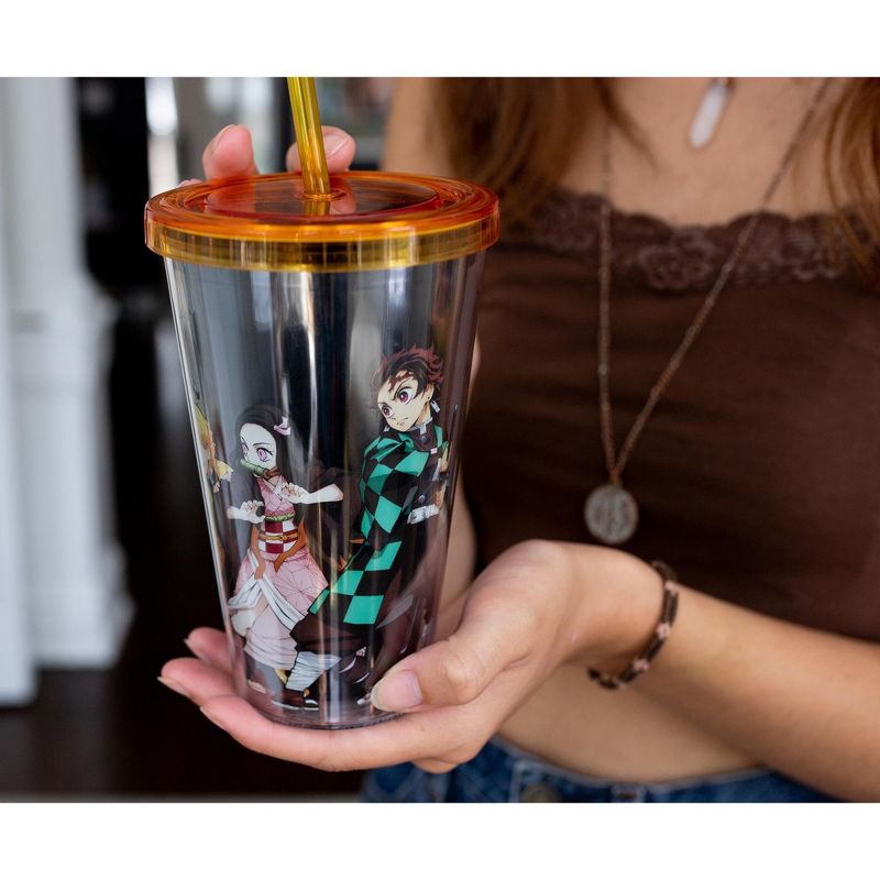Surreal Entertainment Demon Slayer Acrylic Carnival Cup with Lid and Straw | Holds 16 Ounces, 3 of 7