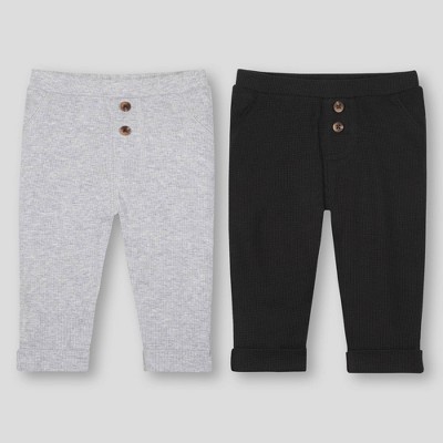 Image of Lamaze Baby 2pk Organic Cotton Thermal Pull-On Pants - Gray Wash