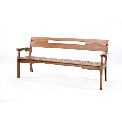 Otero Eucalyptus Wood Outdoor 3 Seat Bench - Alaterre Furniture