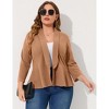 Women's Plus Size Blazer Notch Panel Work Business Casual Outfits Dressy Suit Jacket Peplum Blazers - 4 of 4