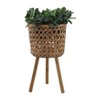 Okak Bamboo Tall Patio Planters Set of 3(S+M+L)/2(S+M) Decorative Flower  Pots for Herbs, Vegetables, Fruits, Indoor/Outdoor,6 Options - 3 of 4