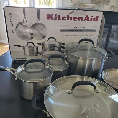 Kitchenaid 3-ply Base Stainless Steel 11pc Cookware Set : Target