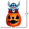 Gemmy Animated Airblown Inflatable Vampire Stitch Popping Out of Pumpkin Disney, 5 ft Tall, Multicolored - 3 of 4