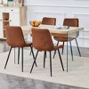 NicBex 5 Piece Dining Table Set,Wood Texture MDF Dining Table with Tempered Glass Legs,4 Suede/Mid-Back Chairs for Kitchen/Apartment,Brown - image 2 of 4