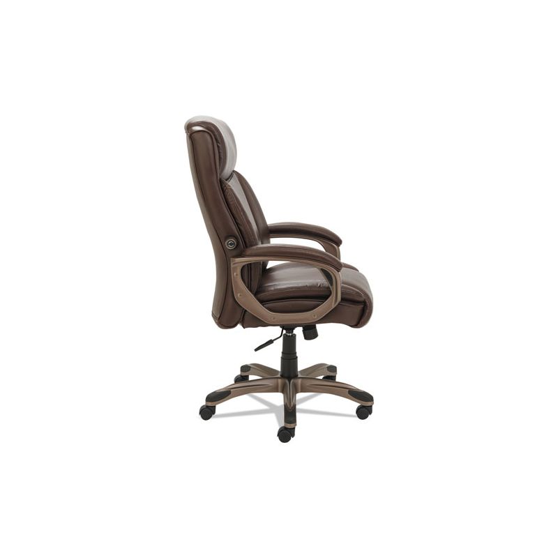 Alera Alera Veon Series Executive High-Back Bonded Leather Chair, Supports Up to 275 lb, Brown Seat/Back, Bronze Base, 4 of 8