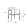 NicBex Outdoor Dining Chairs Set of 4 Modern Patio Aluminum Stationary Side Chairs with Sunbrella Fabric Cushions,White - 3 of 4