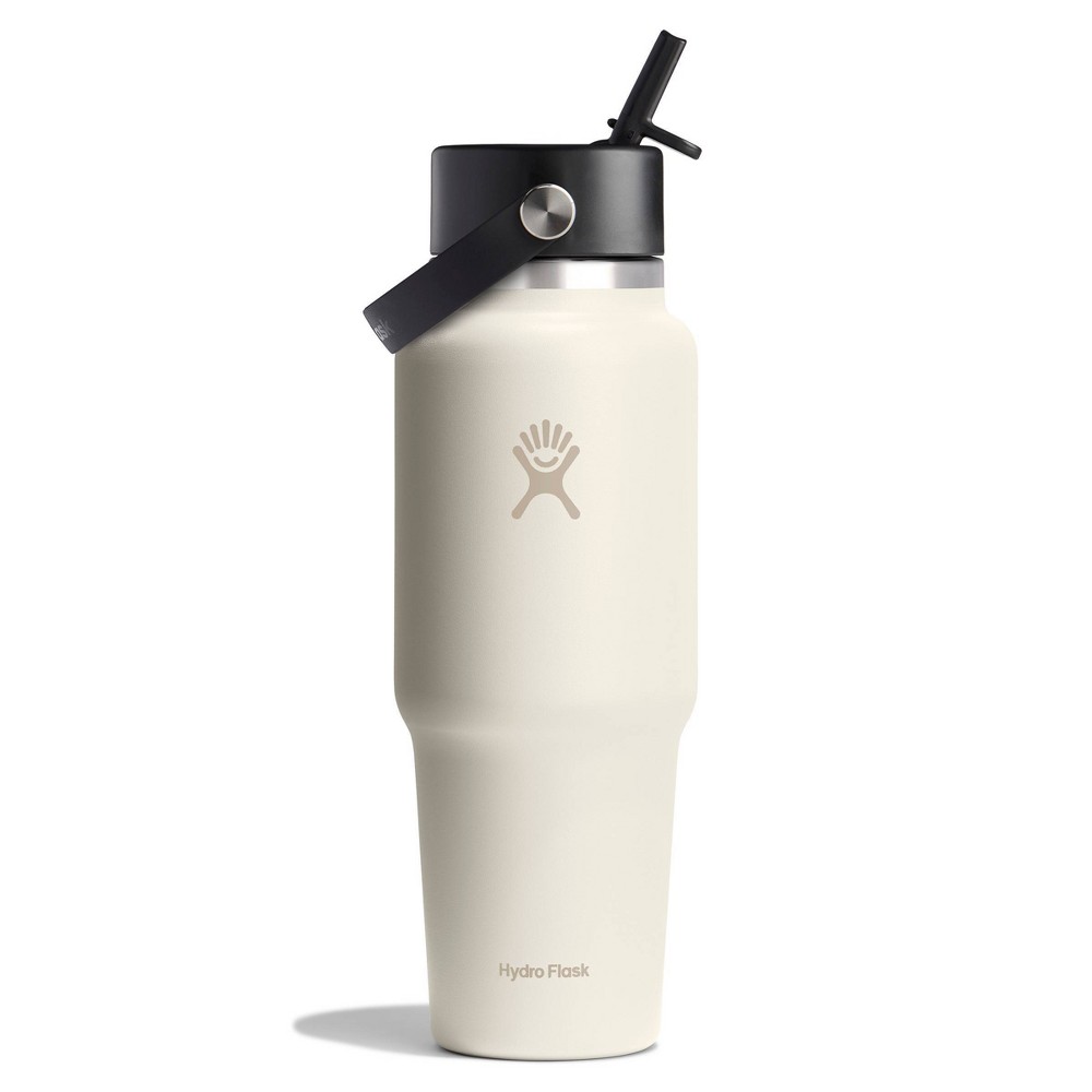Photos - Glass Hydro Flask 32oz Wide Mouth Flex Straw Travel Water Bottle Ivory 