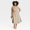 Women's Tie-Waist Midi Shirtdress - A New Day™ - 3 of 3