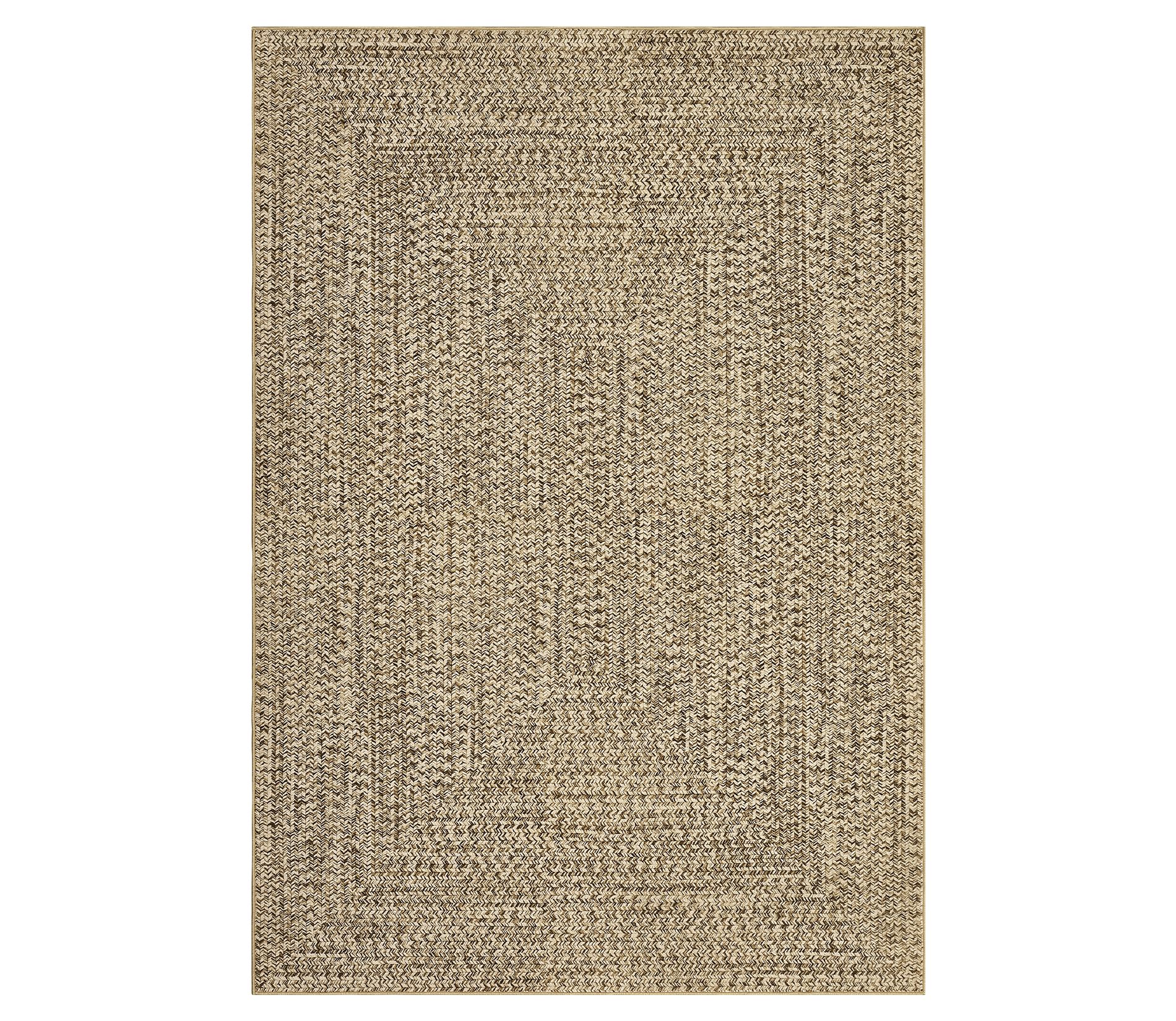 Braided Print Area Rugs for Living Room Non Slip Backing Farmhouse Accent Rug Non-Shedding Woven Carpet Foldable Low Pile Ultra Soft Indoor Rug