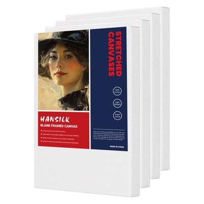 HANSILK 4 Pack 6x8inch,  Art Primed Canvases for Painting, Cotton Small Professional Stretched Canvas for Kids and Art Supplies
