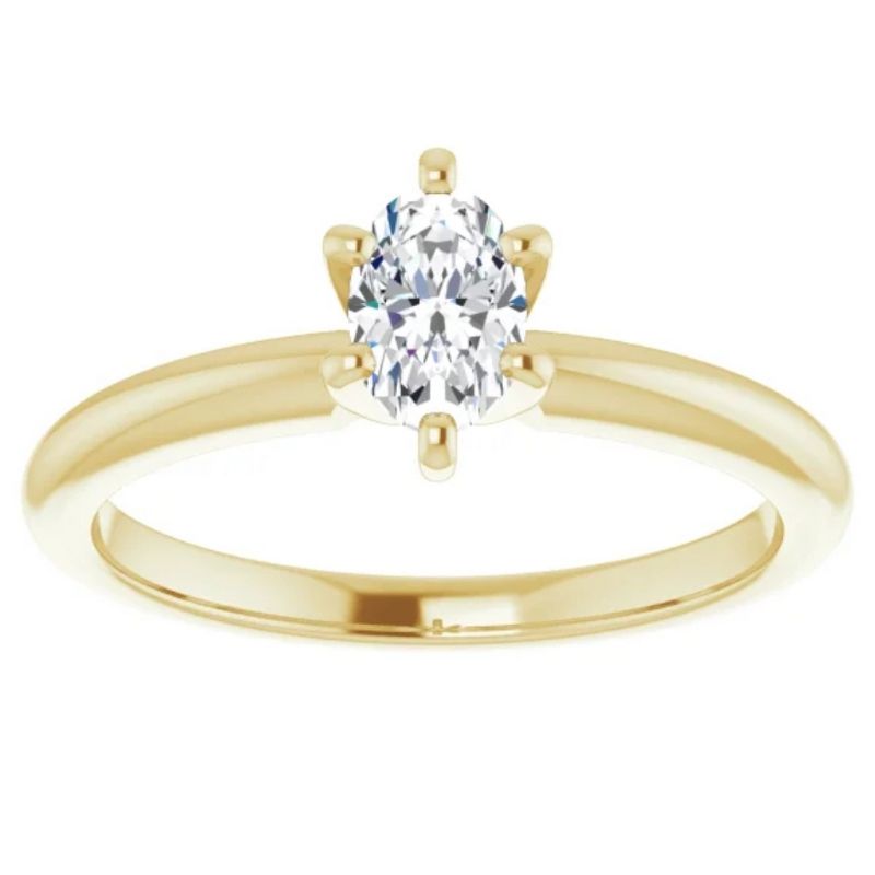 Pompeii3 1/3Ct Oval Lab Created Diamond Solitaire Engagement Ring 14k Yellow Gold, 1 of 6