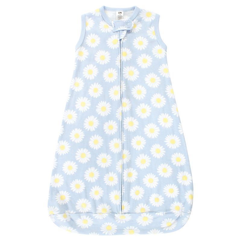 Hudson Baby Infant Girl Cotton Long-Sleeve Wearable Sleeping Bag, Sack, Blanket, Daisy Bee Sleeveless, 3 of 5